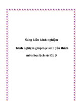 Kinh nghiệm giúp học sinh yêu thích môn học lịch sử lớp 5 