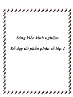 Sáng kiến kinh nghiệm để dạy tốt phần phân số lớp 4 