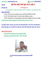 ĐỀ THI THỬ THPT QG MÔN TOÁN 2017 lần 2