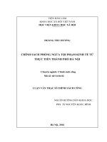 Chính sách phòng ngừa tội phạm kinh tế từ thực tiễn thành phố hà nội 