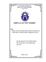 Phân lập, tuyển chọn chủng bacillus subtilis có khả năng ức chế nấm mốc aspergillus glavus 