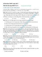 Đề thi thử môn Vật Lý THPT QG năm 2017  có lời giải chi tiết