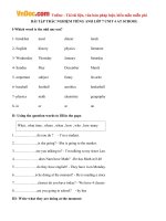 Bài tập trắc nghiệm Tiếng Anh lớp 7 Unit 4: At School