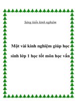 Một vài kinh nghiệm giúp học sinh lớp 1 học tốt môn học vấn 