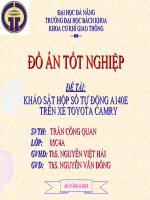 KHẢO SÁT HỘP SỐ TỰ ĐỘNG A140E TRÊN XE TOYOTA CAMRY9( kèm bản vẽ) www.tailieucokhi.net