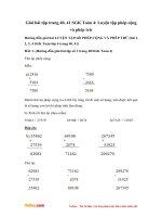 Giải bài tập trang 40, 41 SGK Toán 4: Luyện tập phép cộng và phép trừ