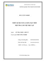 Thiết kế hệ năng lượng mặt trời một pha làm việc độc lập
