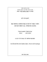 Hệ thống chính trị cơ sở từ thực tiễn huyện mèo vạc, tỉnh hà giang 