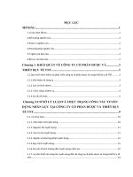 Công tác tuyển dụng nhân sự tại công ty cổ phần dược và thiết bị y tế TNT