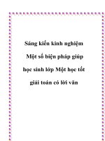 Một số biện pháp giúp học sinh lớp một học tốt giải toán có lời văn 