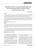 Giải pháp nâng cao chất lượng đào tạo của trường Đại học Văn Hóa Hà Nội giai đoạn 2014-2020