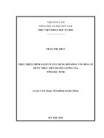 Thực hiện chính sách về xây dựng đời sống văn hóa cơ sở từ thực tiễn huyện lương tài, tỉnh bắc ninh 