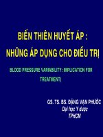 Biến Thiên Huyết Áp Những Áp Dụng Cho Điều Trị