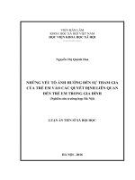 Những yếu tố ảnh hưởng tới sự tham gia của trẻ em vào các quyết định liên quan đến trẻ em trong gia đình
