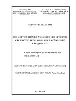 Đổi mới việc phân bổ ngân sách nhà nước cho các chương trình khoa học và công nghệ cấp quốc gia 