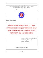 ĐỒ ÁN TỐT NGHIỆP XÂY DỰNG HỆ THỐNG QUẢN LÝ CHẤT LƯỢNG HACCP CHO QUY TRÌNH SẢN XUẤT MỰC