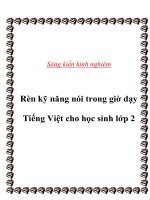 Rèn kỹ năng nói trong giờ dạy tiếng việt cho học sinh lớp 2 