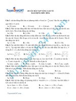 60 câu bài tập nâng cao về dao động điều hòa có đáp án 