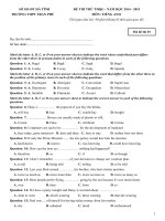 Đề thi thử môn tiếng anh trường THPT trần phú hà tĩnh năm 2015 đề 01 