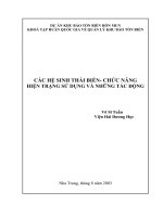 Các hệ sinh thái biển chức năng hiện trạng sử dụng và những tác động