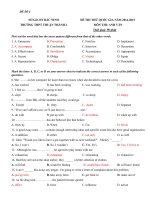 Đề thi thử môn tiếng anh trường THPT thuận thành 2 bắc ninh đề 4 năm 2015 