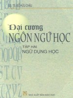 Đại cương ngôn ngữ học   tập 2 ngữ dụng học (GS TS  đỗ hữu châu) 