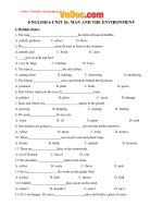 Bài tập tiếng anh lớp 6 unit 16 man and the environment 