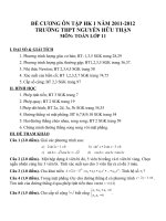 Đề cương ôn tập HK 1 môn toán lớp 11 năm 2011 2012   THPT nguyễn hữu thận