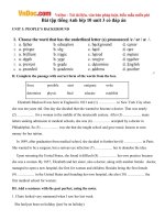 Bài tập tiếng Anh lớp 10 Unit 3 có đáp án