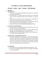 Vai trò của các chất dinh dưỡng trong cơ thể