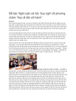 Nghị luận xã hội suy nghĩ về phương châm “học đi đôi với hành” 