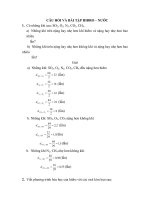 Câu hỏi và bài tập hiđro – nước 