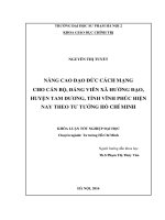 Nâng cao đạo đức cách mạng cho cán bộ, đảng viên xã hướng đạo, huyện tam dương, tỉnh vĩnh phúc hiện nay theo tư tưởng hồ chí minh 
