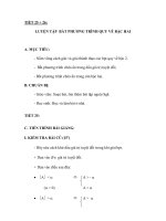 Luyện tập bất phương trình quy về bậc hai 