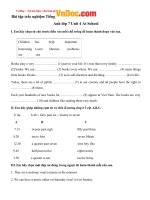 Bài tập trắc nghiệm tiếng anh lớp 7 unit 4 