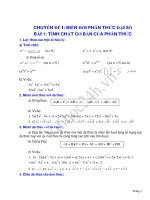 Đại số lớp 9 biến đổi phân thức 