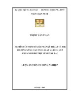 NGHIÊN CỨU MỘT SỐ GIẢI PHÁP KỸ THUẬT VÀ THỊ TRƯỜNG NÂNG CAO NĂNG SUẤT VÀ HIỆU QUẢ CHĂN NUÔI BÒ THỊT VÙNG TÂY BẮC