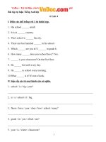 Bài tập tiếng anh lớp 6 unit 4 big or small 