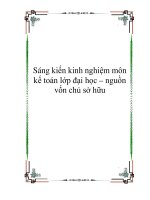 Sáng kiến kinh nghiệm môn kế toán lớp đại học – nguồn vốn chủ sở hữu 