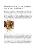 Phân tích nhân vật tràng trong truyện ngắn vợ nhặt 