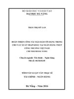 Hoàn thiện công tác bảo đảm tín dụng trong cho vay xuất nhập khẩu tại ngân hàng TMCP công thương việt nam chi nhánh đà nẵng  