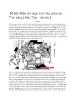 Phân tích đoạn trích vào phủ chúa trịnh của lê hữu trác 