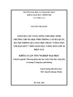 Giáo dục kỹ năng sống cho học sinh trường trung học phổ thông cao bá quát, hà nội thông qua dạy học phần công dân với đạo đức môn giáo dục công dân lớp 10 