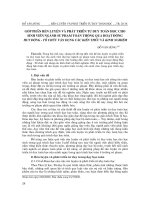 Góp phần rèn luyện và phát triển tư duy toán học cho sinh viên ngành sư phạm toán thông qua hoạt động huy động   tổ chức vận dụng các kiến thức và kinh nghiệm 
