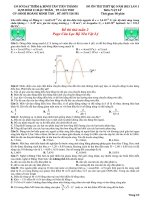Đề thi thử môn vật lý THPT quốc gia