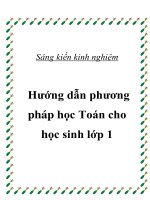 Sáng kiến kinh nghiệm hướng dẫn phương pháp học toán cho học sinh lớp 1 