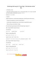 Giải bài tập SGK trang 26, 27 toán 8 tập 1 chia đơn thức cho đơn thức 