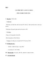 Các hình thức canh tác trong nông nghiệp ở đới nóng 