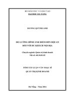 Đo lường hình ảnh điểm đén hội an đối với du khách nội địa 