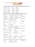 Bài tập tiếng anh lớp 8 unit 13 festivals 